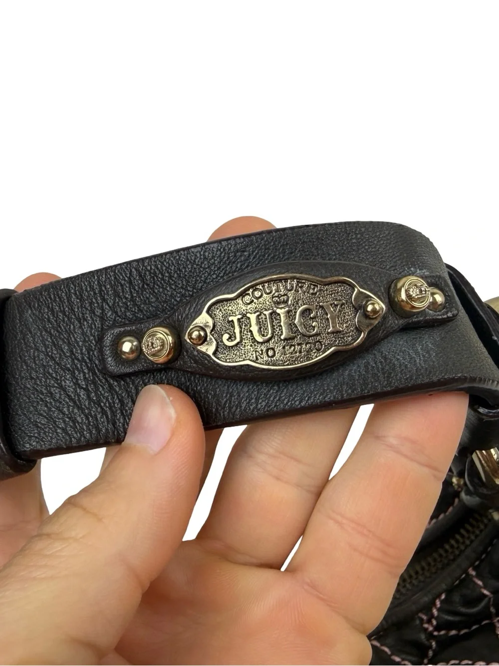 Juicy Couture Vintage Hobo Bag Quilted Butter Soft Brown Lamb Leather Y2K Boho